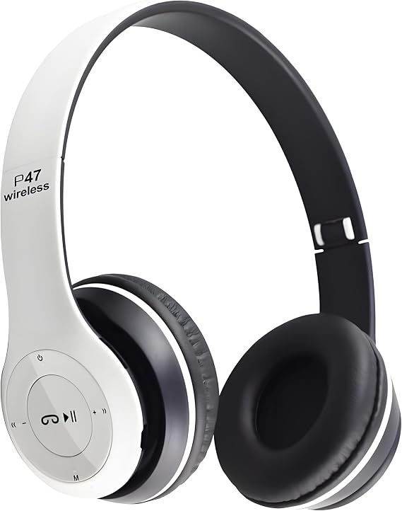 Wireless Bluetooth Over-Ear Headphones, Hybrid Noise Cancelling, HiFi Stereo, Foldable, Lightweight, Deep Bass, Black