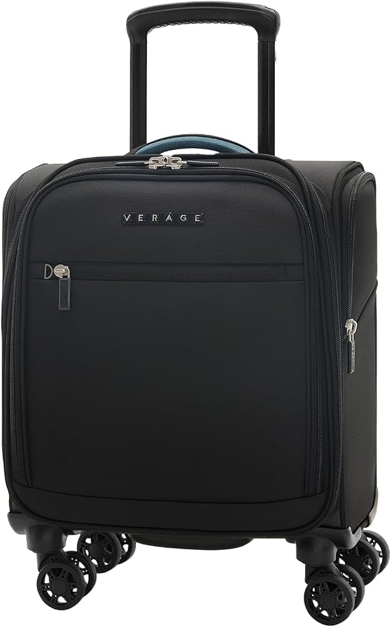 Verage 14-Inch Underseat Carry On Luggage with Spinner Wheels & USB Charging Port, Wheeled Suitcase for Airlines, Lightweight Overnight Bag for Men and Women (14-Inch Compact Underseat Pro)