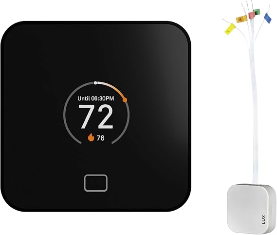 Lux TQ1 Smart Digital Thermostat for Home with Power Extender Kit - Programmable Wi-Fi Thermostat, C-Wire Adapter