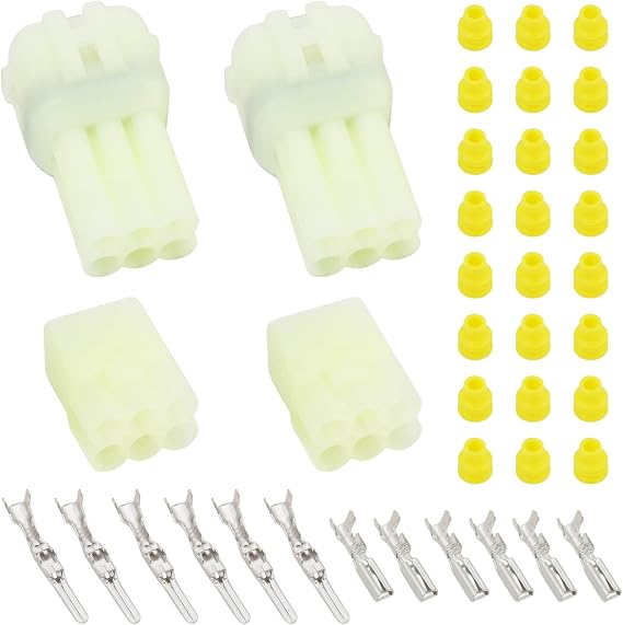 2Sets 6Pin Female Male Waterproof Connector Set Compatible With Sumitomo HM 090 Series 2.2mm Terminal Connectors