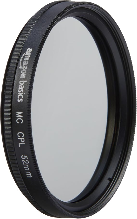 Amazon Basics Circular Polarizer Camera Lens Filter, 52mm, Multi-Layer Coatings, 360 Rotatable Frame, Glare Control, Photography