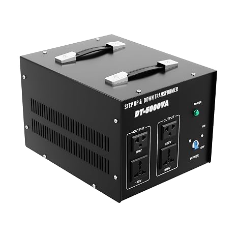 5000VA/4000W Voltage Converter Transformer Step Up/Down 110V/220V Heavy Duty Voltage Transformer Power Converter with 2 Universal Sockets, 2 US Standard Sockets, Circuit Breaker Protection