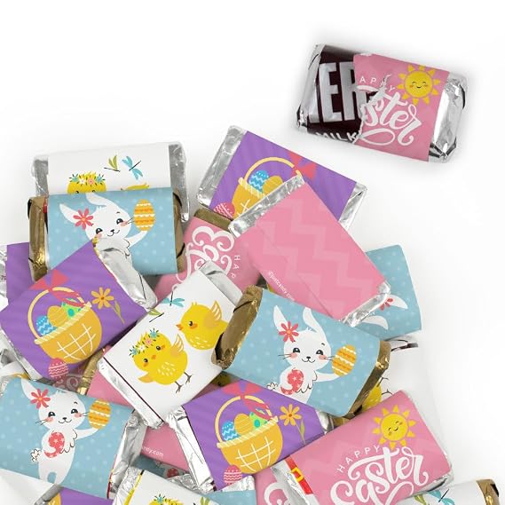 38 Pcs Easter Candy Favors Miniatures Chocolate - No Assembly Required - Bunny, Eggs & Chicks