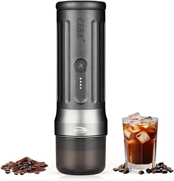 IKAPE KAPO K2 Portable Espresso Machine with Bluetooth APP Connect & 51mm Bottomless Basket, Electric Coffee Maker 20 Bar Pressure, for Home, Travel, Camping