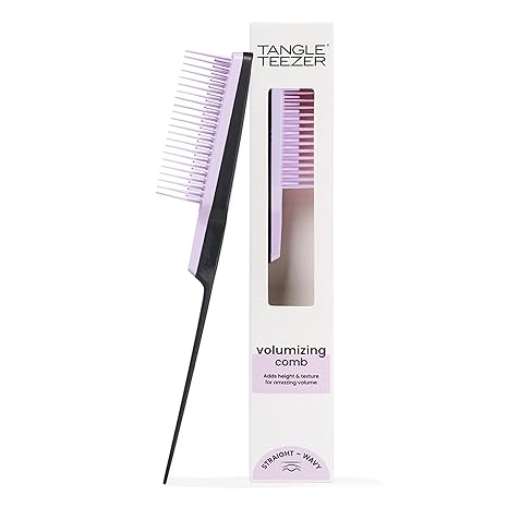 Tangle Teezer The Ultimate Volumizer Hair Brush for All Hair Types - Adds Volume & Texture - Gentle Comb for Upstyling Hair Minimises Damage - Black & Purple