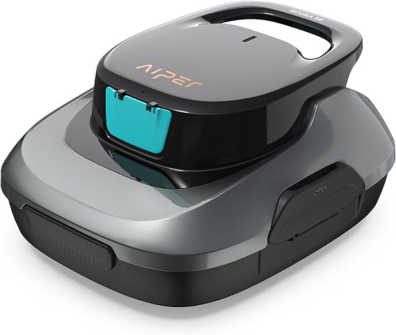 (2024 NEW) AIPER Cordless Automatic Cleaner, Pool Vacuum with 1200GPH Strong Suction, Lightweight, 90-Min Runtime, Ideal for Above Ground Flat Pool up to 860 sq.ft, Silver