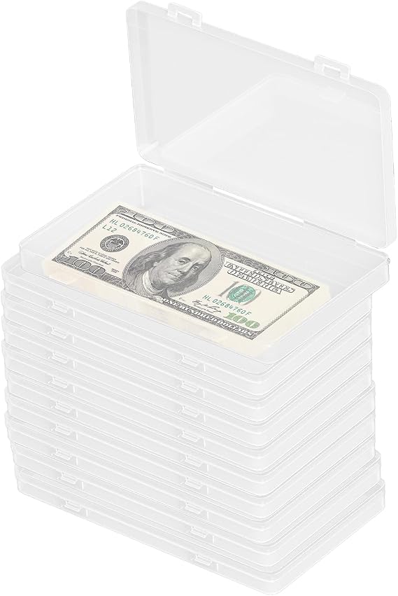 10 PCS Paper Money Holders Plastic Money Storage Case