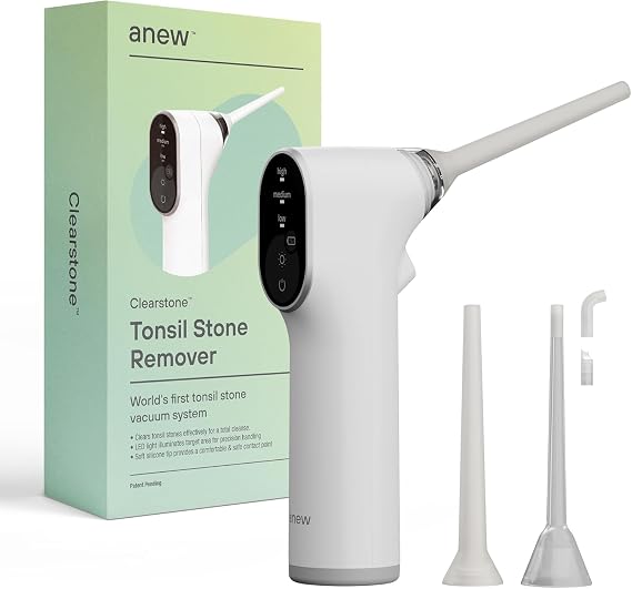 Anew Upgraded Electronic Vacuum Tonsil Stone Remover with LED Guidance Light - Hassle-Free Instant Suction - Tonsil Stone Removal Kit - Patent Pending