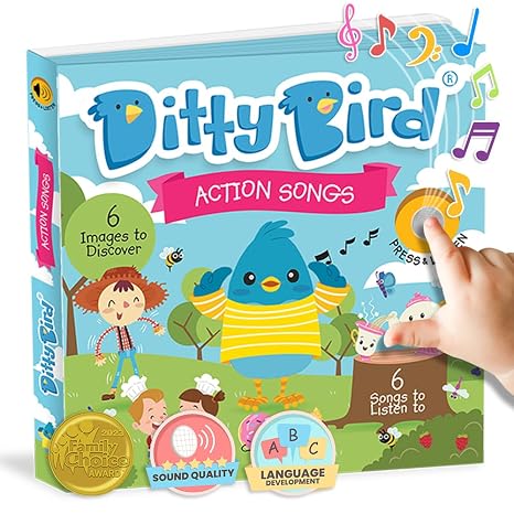 Ditty Bird Musical Books for Toddlers | Fun Children's Nursery Rhyme Book | Im a Little Teapot Book with Sound | Interactive Toddler Books For 1 Year Old to 3 Year Olds | Sturdy Baby Sound Books