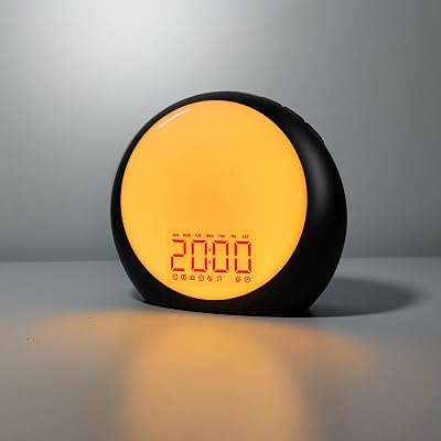 Sunrise Alarm Clock Wake Up Light for Kids Heavy Sleepers Bedroom with Sunrise Sunset Simulation Sleep Aid Dual Alarms Snooze Nightlight Brown Noise sound machine with 25 Nature sounds for Sleeping
