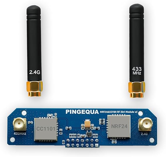 Dual Band 2-in-1 Board for M5Stack Cardputer ADV, M5Stack Accessory Support CC1101 433Mhz & nRF24L01 2.4GHz, Auto Switching, Stable Power, SPI/GPIO Protection - PINGEQUA Hydra RF Cap 424