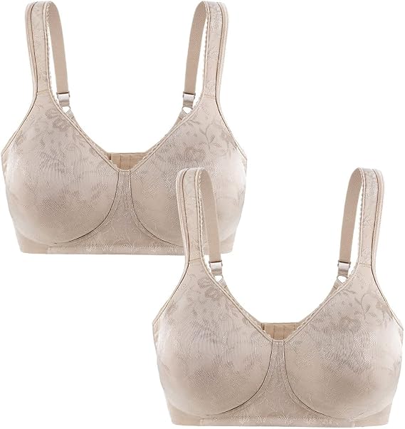 wirarpa Women's Wireless Bras Full Coverage Plus Size Minimizer | Soft, Non-Padded, No Underwire, Adjustable, Wide Straps, 2-4 Row Hooks, Large Breasted, Older Women