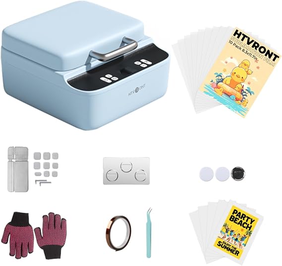 HTVRONT Phone Case Heat Press Machine (Compatible with iPhone)+10 Pack 3D Sublimation Film Sheets for Phone Cases 8.5" x 11"