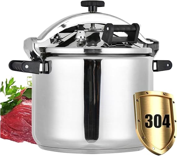 15-40 Quart Explosion-Proof Pressure Cooker, Commercial Large-Capacity Super-Large Pressure Cooker, Suitable for Large Hotels Kitchens, Pressure Cooker/Gas Stove,Open FLA,40qt