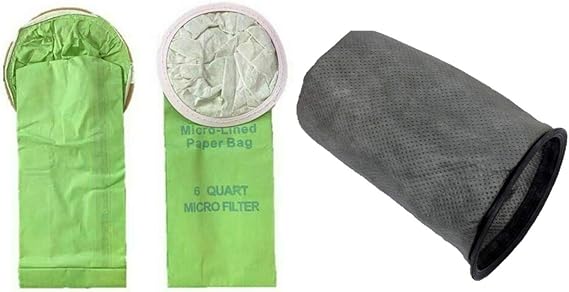10 Pack Replacment Bags for Proteam 100431 6 QT 6 Quart Backpack Vacuum Cleaners + 1 Cloth Bag. Fits: Super QuarterVac, Quatervac, Tailvac