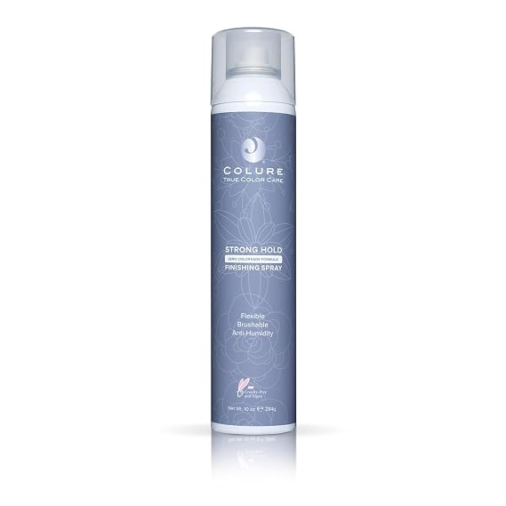 COLURE Strong Hold Finishing Spray 10 oz - Firm Flexible Professional Hairbrushable Hairspray with Humidity Resistance