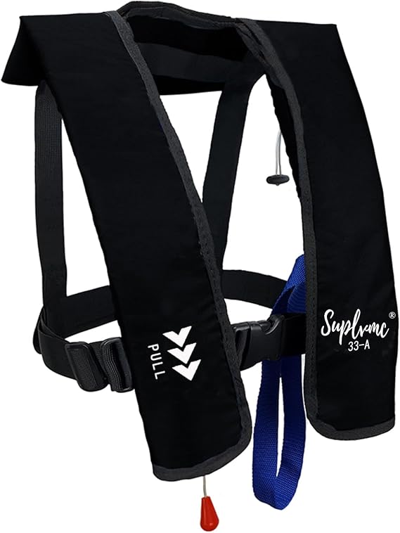 Adult Inflatable Life Jacket/Kayak Buoyancy Vest | Fishing Sailboat PFD Thin Weight Suitable for up to 330 pounds, can manually Switch Inflation Options