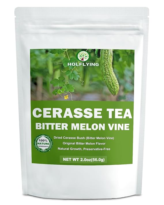 Natural Dried Whole Bitter Melon Bush Tea, Cerasee Tea - 1.4 oz, All-Natural Cerasee Herbal Tea, Caffeine-Free, No Additives
