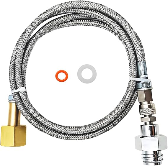 Adapter High Pressure Hose 150 cm for Larger CO2 Bottles Suitable for Grohe Blue Home CO2 Hose Transfer