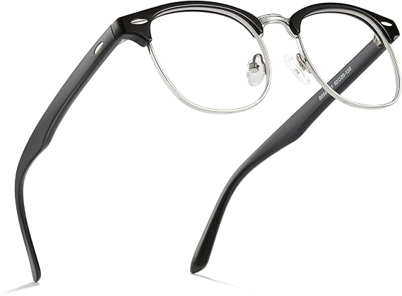 Cyxus Browline Blue Light Glasses for Men Women Reduce Eye Strain Black