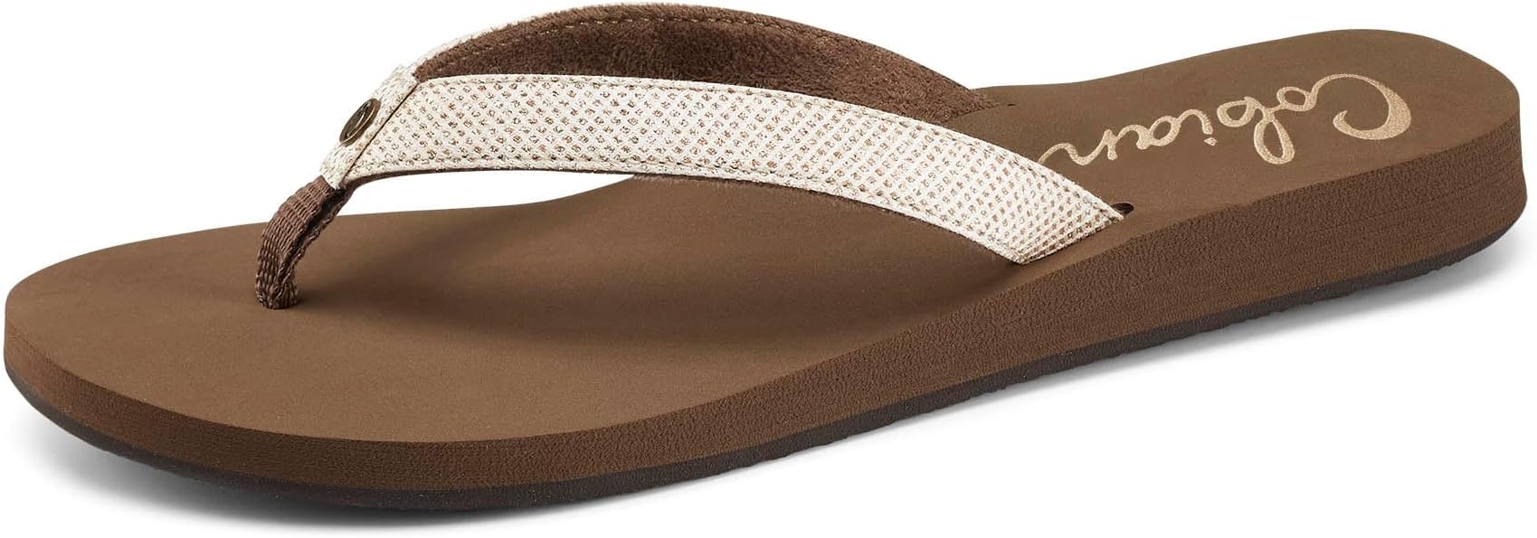 Cobian Fiesta Skinny Bounce Womens Sandals With Flexible Cushioned Footbed Soft Flip Flops for Women With Slim Fabric Strap