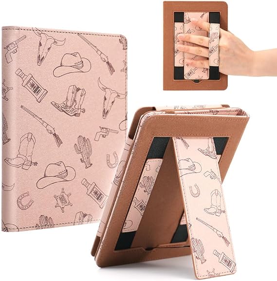 Cowboy Case for 7/ 6.8 Kindle Paperwhite 12th/11th Generation,Hand Strap Stand Book Cover Sleeve for Kindle Colorsoft Signature Edition,2025 Western Cowgirl Ereader Ebook Gifts