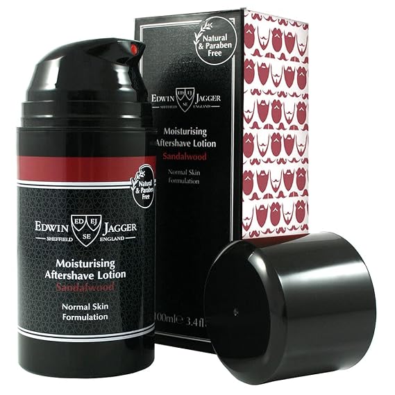 Edwin Jagger 99.9% Natural Moisturising Aftershave Lotion - Sandalwood, 3.4-Ounce