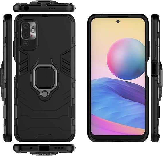 Case for Xiaomi Redmi Note 10 5G Case Cover,Case for Xiaomi Poco M3 Pro 5G M2103K19PG Case Cover,Magnetic Car Mount Bracket Shell Case for Xiaomi Redmi Note 10 5G M2103K19G Case Black