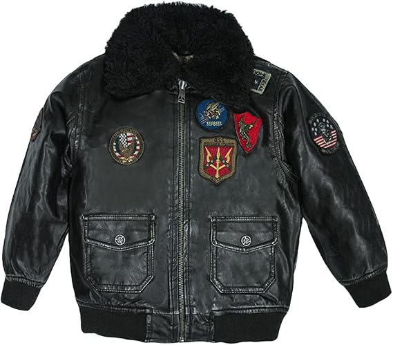 Top Gun Kid's Vegan Leather Aviator Jacket