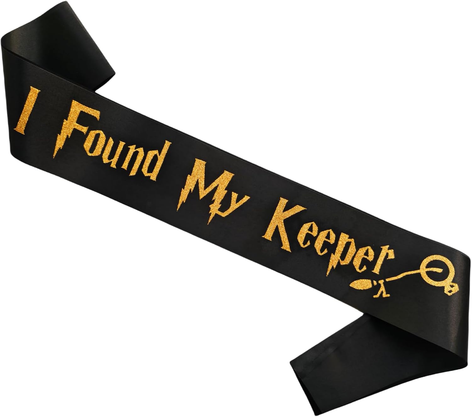 Decorit I Found My Keeper サッシュ 婚約 独身 ブライダルシャワー ブラックとゴールドのグリッター付き Muggle to Mrs Parry Hotter H P テーマ Bride to Be パーティーデコレーションと用品