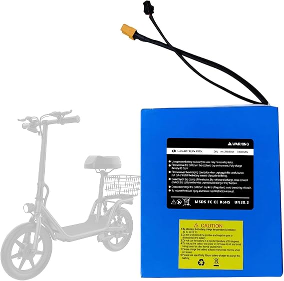 36V 7800mAh Battery Replacement for Gotrax Flex with 280Wh Power Compatible with Gyroor & Gyroshoes Electric Scooters with Seat High Performance Long-Lasting, 6.77 * 5.19 * 1.49 inch
