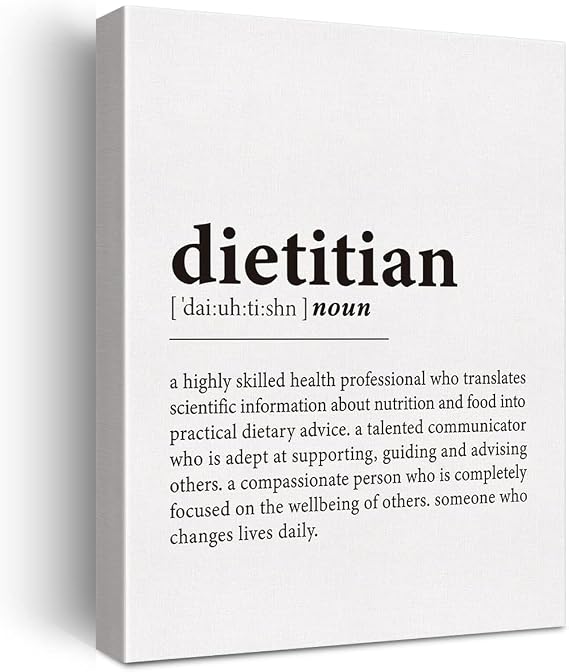 LEXSIVO Dietitian Definition Print Canvas Wall Art Office Decor Modern Dietitian Painting 12x15 Canvas Poster Framed Ready to Hang Artwork Nutritionist Gift
