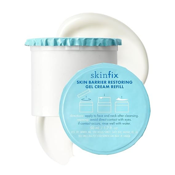Skinfix Skin Barrier Restoring Gel Cream - 1.7 oz Refill - Non-Greasy Moisturizer for Normal to Combination Skin - Hydrates, Plumps & Smooths - Non-Comedogenic, Fragrance Free, Vegan, Cruelty Free