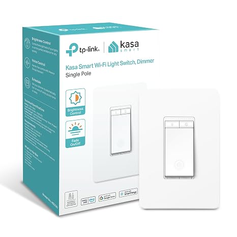 Kasa Smart Dimmer Switch HS220, Single Pole, Needs Neutral Wire