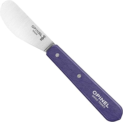 OPINEL Essential No.117 Spreading  Butter Knife, Painted Hornbeam Wood Handles, Made in France Dark Purple