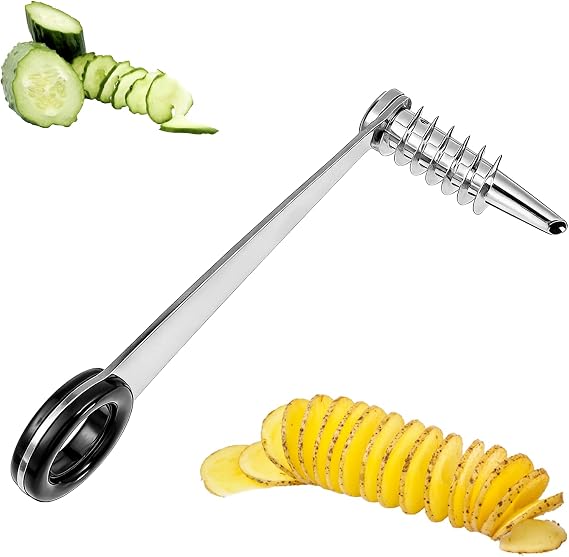 1 Pc Spiral Potato Cutter, Piranha Manual Spiral Screw Slicer