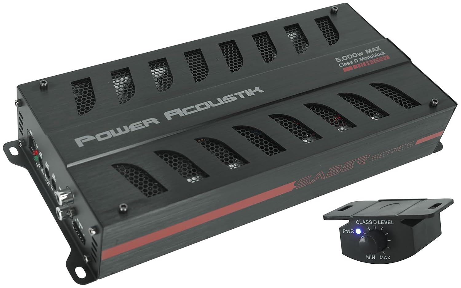 Power Acoustik Saber Series SB1.5000D 5000 Watt Car Stereo Monoblock Amplifier 1Ch Subwoofer Amplifier