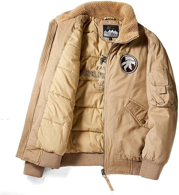 MA-1 Men's Flight Jacket, Padded Jacket, Military Outerwear, Coat, Thick, Casual, Cold Protection, Thermal