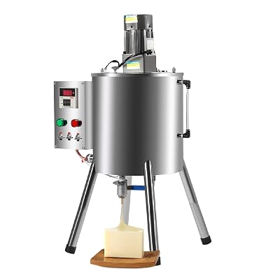 Manual Paste Liquid Filling Machine, Heating Mixing Filling Machine with 15L4Gal Hopper & Stirrer, Adjustable Temperature, for Filling PasteCreamCosmeticPerfumeDrinkMedicineShampooLip Gloss