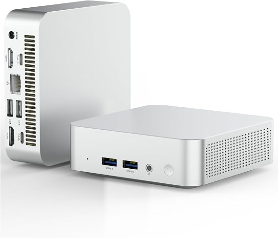 Mini PC Intel N3160(4C/4T) 8GB RAM 128GB SSD(Support 2T) windows/RJ45 LAN 1000M/USB*4/USB-C*2 /HDMI*2 4K Dual Display 2.4G/5G WiFi & BT4.2 Mini Desktop Computer for Home/Office/Business