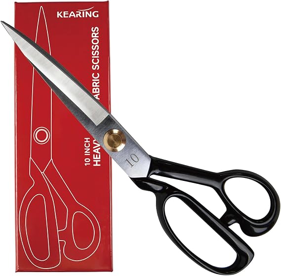 KEARING 10 Inch Heavy Duty Fabric Scissors - 280g / 0.6 lb - Right-Handed
