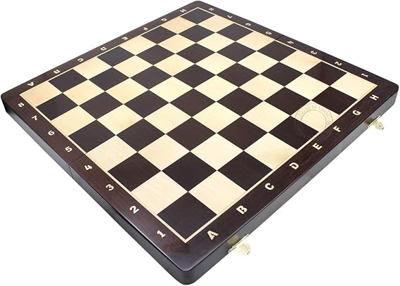 House of Chess - 21" Folding Chess Board in Wenge Wood with Inlaid Algebraic Notations - Square Size 2.25 inch