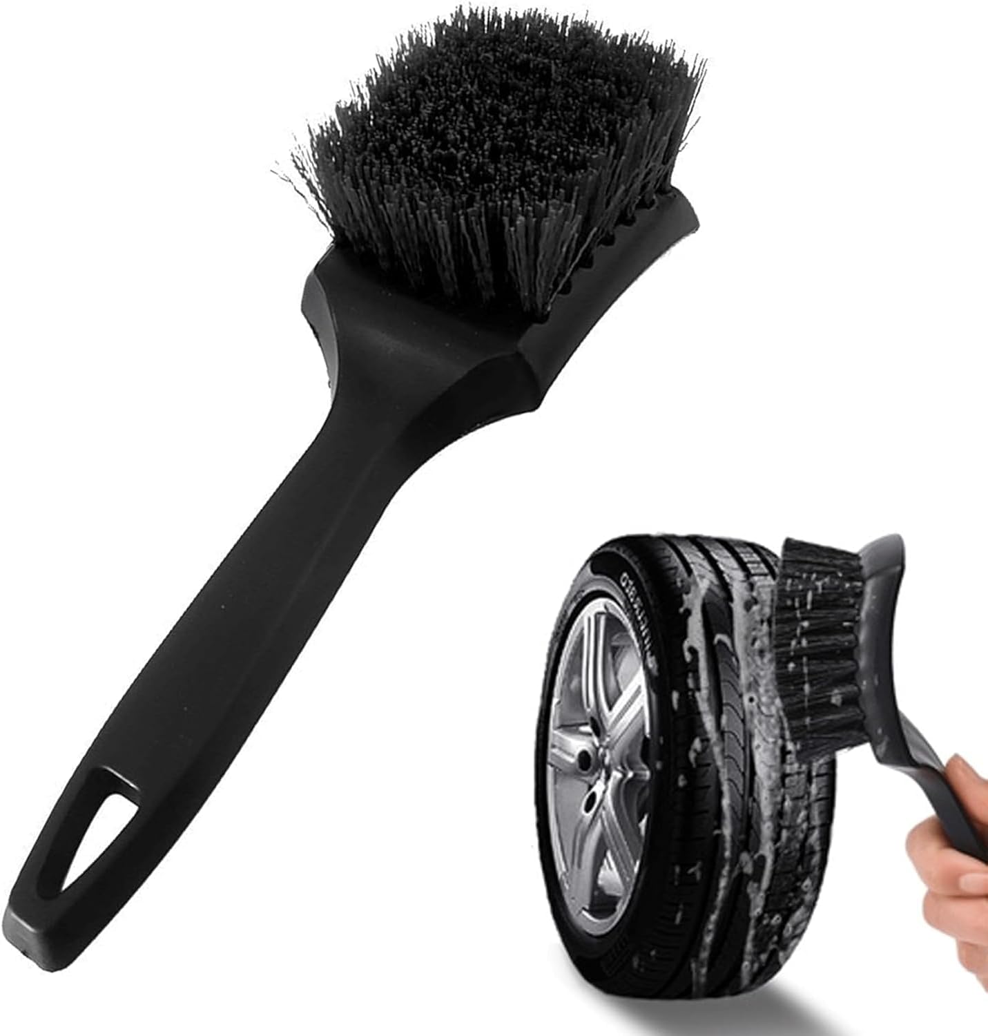WONKEY - Tire, Mop Cleaning Brush, Tire Cleaner Hard Brush for Cars or Motorcycles