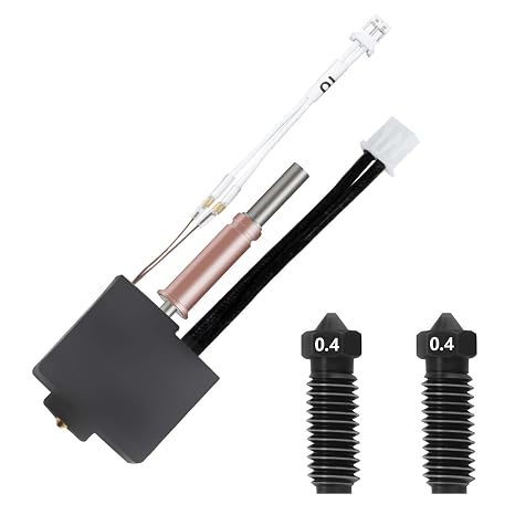 IdeaFormer Kobra 3 Hotend Kit with 2 Pieces Hardened Steel Nozzles 0.4 mm Heating Block Thermistor Hardened Steel Nozzle Extruder Hotend Kit for Anycubic Cobra 3/Cobra 3 Combo/Cobra 3 V2