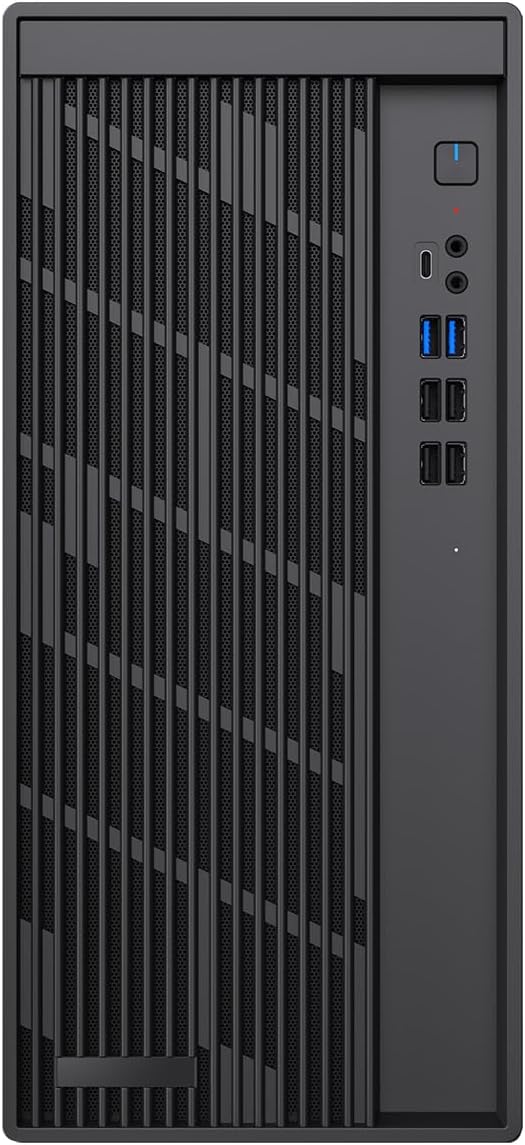 Pro Workstation Tower Case, Professional Micro-ATX Office PC Case With USB-C, 2x USB3.0 and 80mm PWM Fan, 500W 80-Plus PSU Included