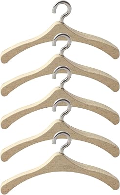 5pcs 1:12 Miniature Wood Clothes Hanger Model Coat Hanger Pretend Play Furniture Decoration Accessories