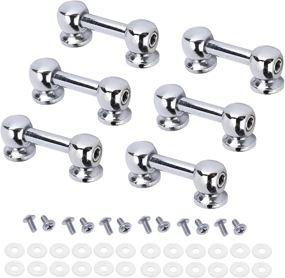 Pack of 6 Double End Mounted Tom/Snare Drum Lugs Drum Parts Accessories Replacement Chrome (65mm)