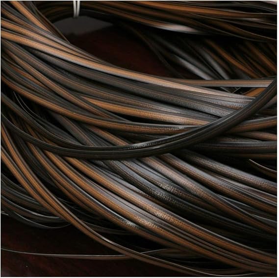 Gradient Brown Flat Rattan Weave, Synthetic Rattan Repair Knit Material Plastic Rattan, Wick Repair Material for DIY and Repair of Household Furniture, Chair Tables, Storage Baskets (Brown)