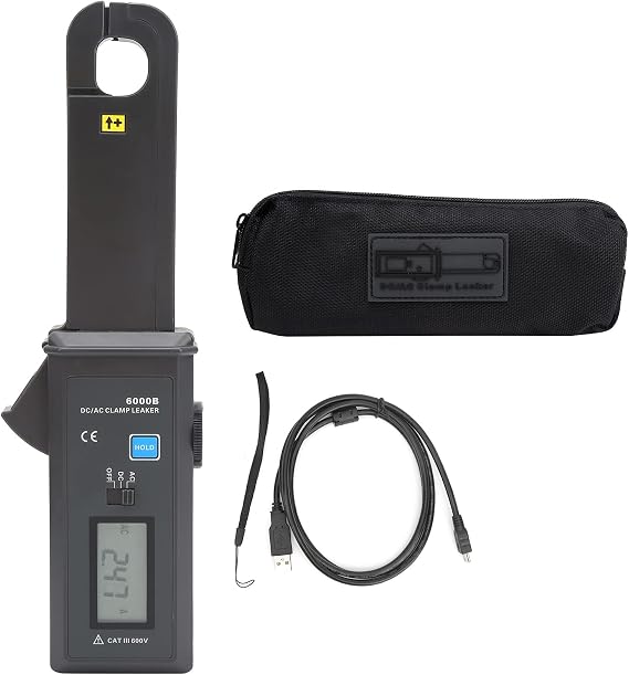 Leakage Current Tester,ETCR6000B AC/DC Leakage Current Clamp Meter 0mA-60.0A Non-Contact Car Clamp Leaker