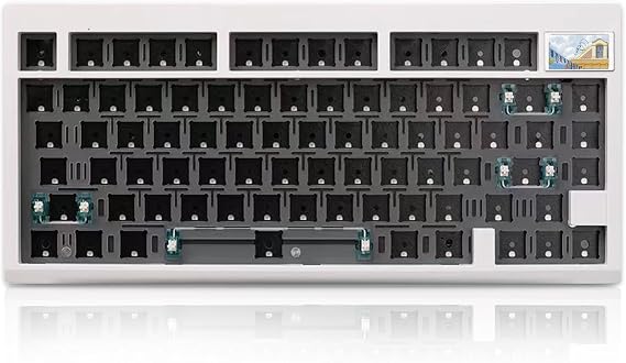 GMK81 Barebones Keyboard with Screen,75% VIA Programmable Hot Swappable PCB Gasket Mounted Wireless Mechanical Keyboard Kit Tri-Mode BT5.0/2.4G/USB-C Wired Custom RGB Gaming DIY Kit
